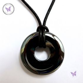 Hematite Pi Stone / Donut Necklace